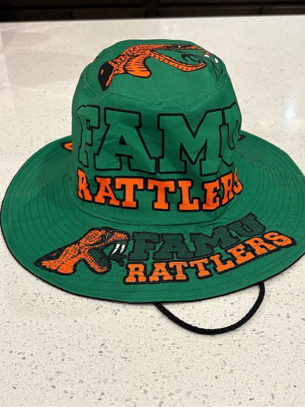 FAMU Rattlers Bucket Hat Green Orange One Size Fits All HBCU Wide Brim New